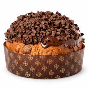 Panettone de Chocolate De Vivo 1 kg con cobertura de chocolate y virutas de chocolate