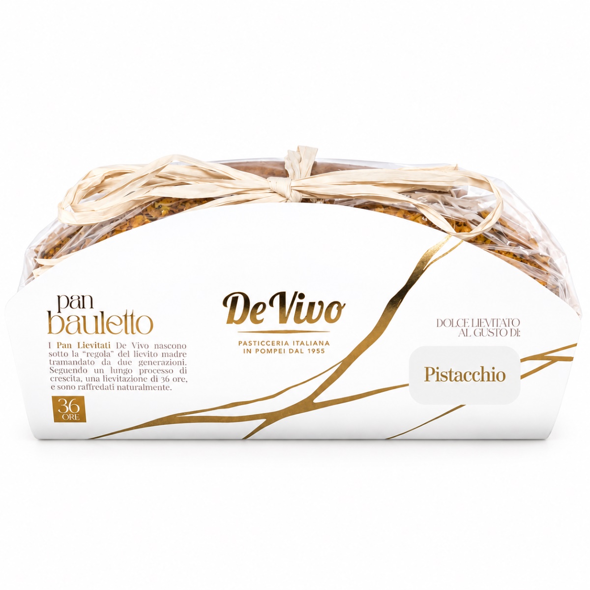 PanBauletto de Pistacho De Vivo · 400 g · Envase PanBauletto de Pistacho De Vivo 400 g en envase regalo blanco