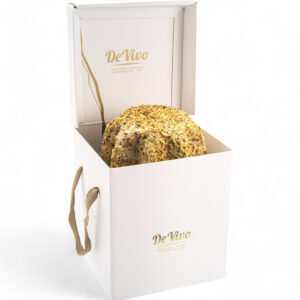 Pandoro Pistacho De Vivo en caja premium, pan dulce italiano con cobertura de pistacho