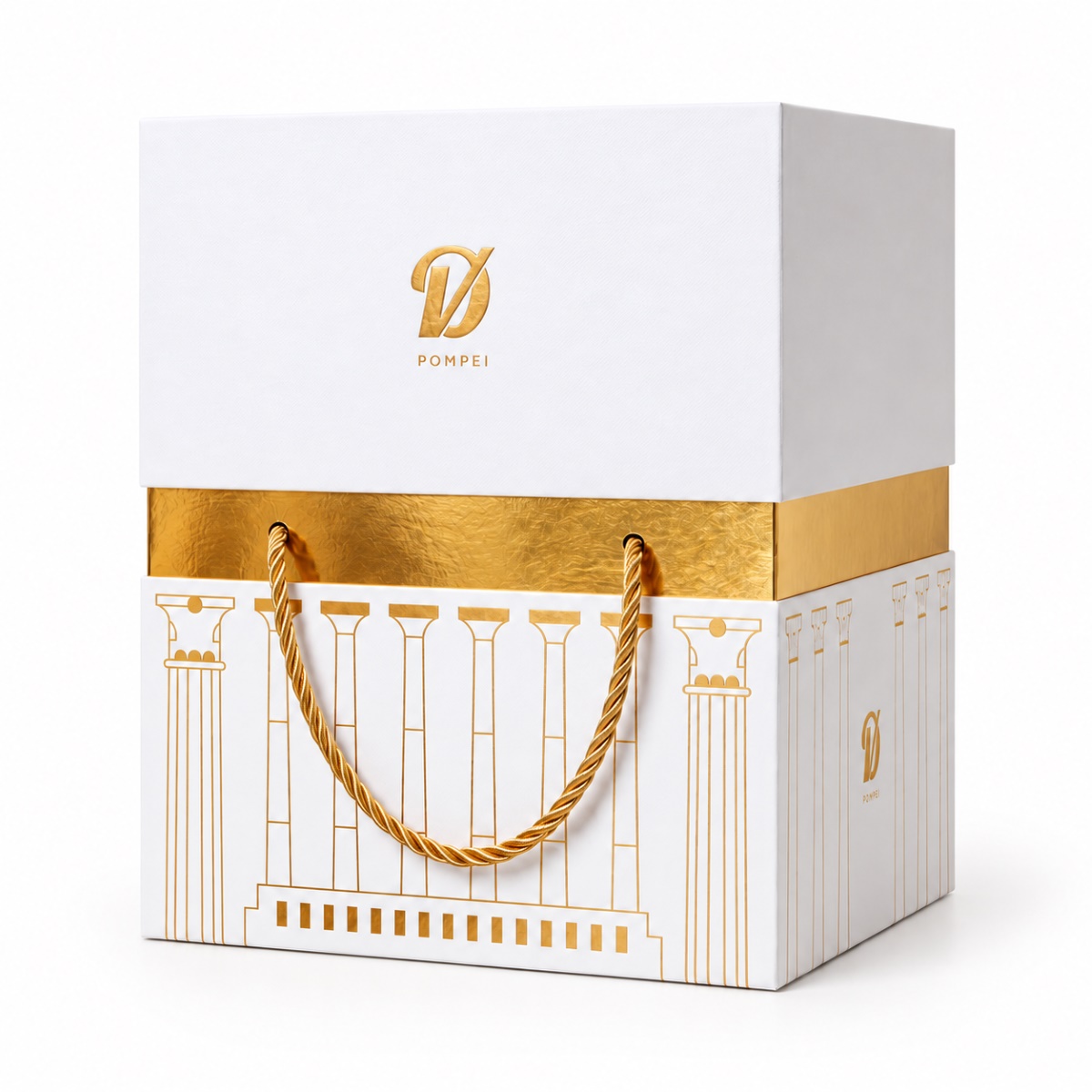 Pandoro Tradicional De Vivo · 1 kg · Caja Regalo Caja regalo del Pandoro Tradicional De Vivo 1 kg en blanco y dorado