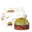 Panettone Pistacchio 600g de Pasticceria De Vivo dentro de caja premium blanca abierta, con glaseado y granillo de pistacho, fotografía profesional para tienda gourmet.