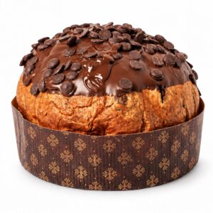 Panettone de Chocolate Negro y Ron De Vivo 1 kg con cobertura de chocolate y piezas de chocolate negro