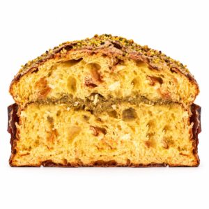 Panettone de Pistacho De Vivo 1 kg cortado con relleno cremoso de pistacho