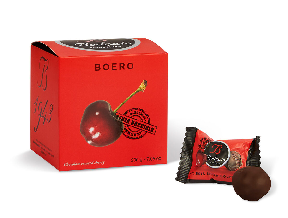 Cerezas con Grappa y Chocolate Negro 60% 200g Cerezas con grappa 200g cubiertas de chocolate negro 60% bombones