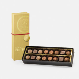 Estuche de bombones italianos surtidos Gold Bodrato 16 piezas en caja dorada premium