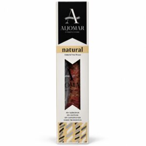 Salchichón ibérico casero natural Aljomar 400 g en estuche original con ventana frontal, sin aditivos ni conservantes
