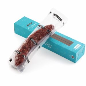 Salchichón Ibérico Casero Natural Aljomar 400 g con pieza envasada y estuche azul