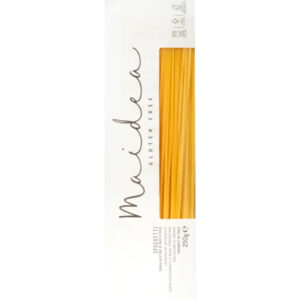 Spaghetti sin gluten Maidea elaborados con maíz, pasta larga italiana sin gluten de textura firme y cocción uniforme.