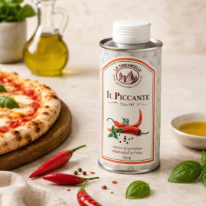 Aceite picante La Tourangelle Il Piccante para pizza con guindillas y albahaca