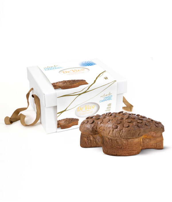 Colomba de Pascua italiana de chocolate y caramelo De Vivo con estuche premium