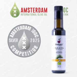 AOVE Ecológico Picual y Pico Limón Guatazales con medalla Silver Amsterdam IOOC 2025