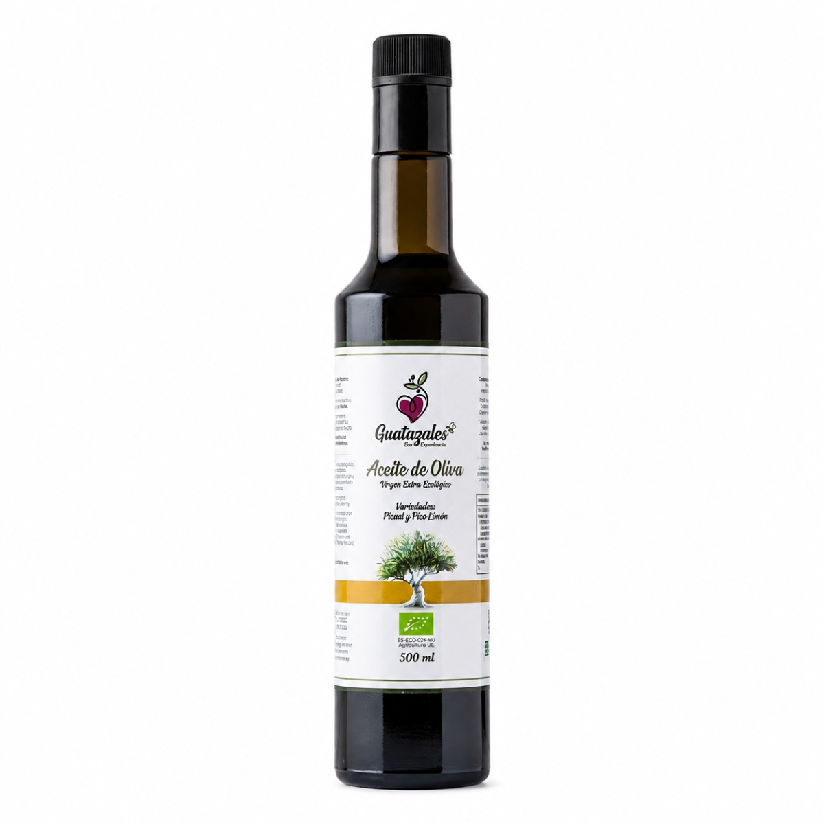 AOVE Ecológico Picual y Pico Limón Guatazales 50 cl AOVE Ecológico Picual y Pico Limón Guatazales 50 cl en botella