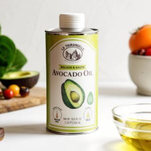Aceite de Aguacate La Tourangelle en cocina con aguacate y verduras