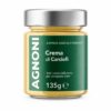 Crema de alcachofas Agnoni 135 g en tarro de cristal sobre fondo blanco