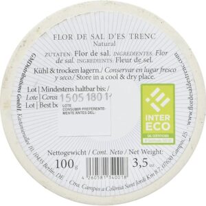 flor de sal natural es trenc detalle envase ceramico ingredientes peso certificacion