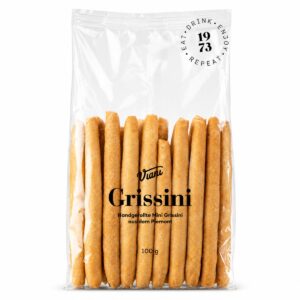 Grissini Viani Italianos Artesanos 100 g en bolsa transparente