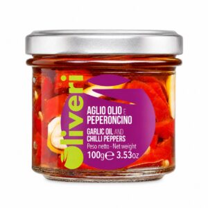 Salsa Aglio Olio e Peperoncino Oliveri Piemonte 100 g en tarro de cristal