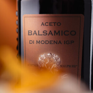 detalle vinagre balsamico de modena igp bronze malpighi etiqueta botella gourmet