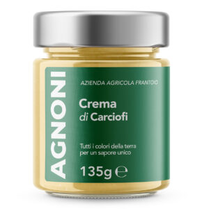 Crema de alcachofas Agnoni 135 g en tarro de cristal, crema gourmet italiana elaborada con alcachofas seleccionadas.