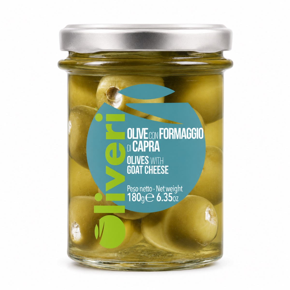 Aceitunas Rellenas de Queso de Cabra Oliveri Piemonte 180 g Aceitunas Rellenas de Queso de Cabra Oliveri Piemonte 180 g