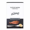 Anchoas de Santoña en mantequilla Conservas Catalina 12 filetes en estuche blanco sobre fondo blanco