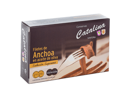 Anchoas del Cantábrico en Aceite de Oliva 95 g | Conservas Catalina Estuche de anchoas del Cantábrico en aceite de oliva selección premium Conservas Catalina.