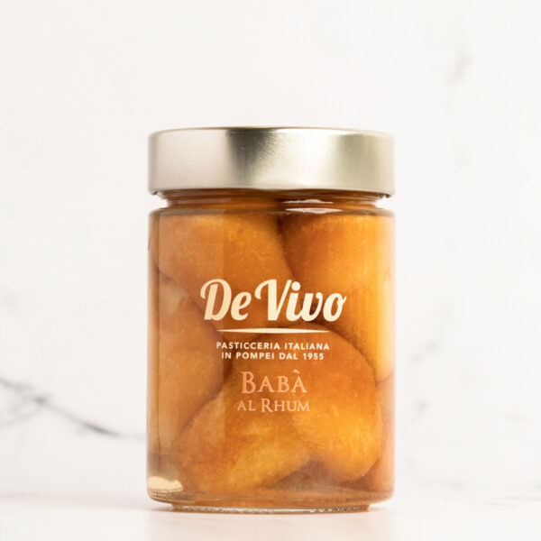 Babà al ron De Vivo en tarro de cristal · postre italiano artesanal