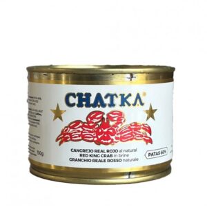 Cangrejo real rojo al natural Chatka 185 g, lata con 60 % de patas seleccionadas