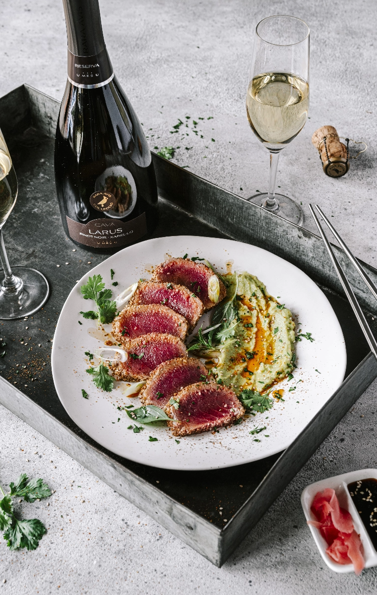 Maridaje Cava Rara Ave Larus Reserva · Pinot Noir y Xarel·lo cava rara ave larus reserva pinot noir xarel·lo maridaje gourmet