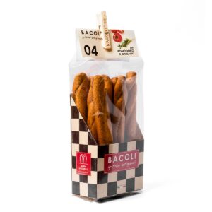 Grissini italianos Bacoli 150g con tomate y orégano en bolsa transparente