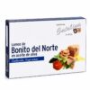 Lomos de Bonito del Norte en aceite de oliva Conservas Catalina en estuche sobre fondo blanco