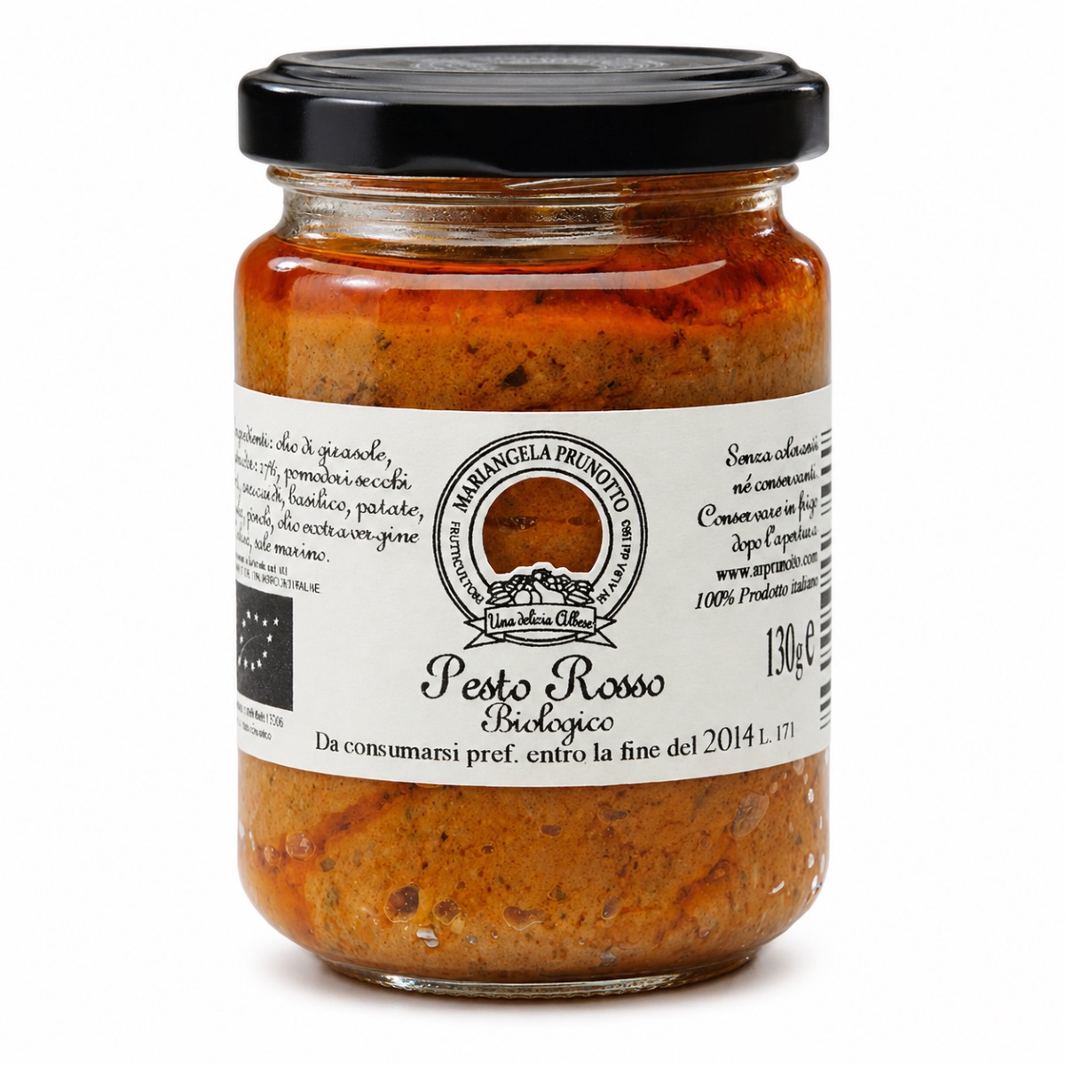 Pesto Rosso Ecológico de Tomate Mariangela Prunotto 130 g Pesto Rosso Ecológico de Tomate Mariangela Prunotto 130 g en tarro de cristal