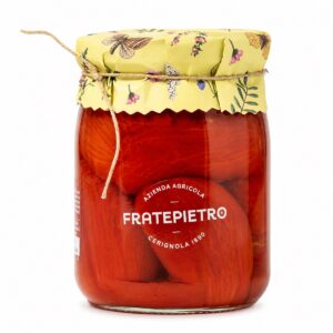 Tomate Entero Pelado de Puglia Fratepietro 580 g en tarro de vidrio