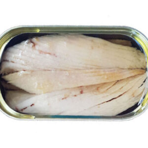 Ventresca de bonito del norte José Peña en aceite de oliva detalle interior de la conserva