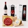 Cesta Gourmet de Ibéricos de Bellota, Queso Manchego y Vino Rioja 5 productos