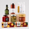 Cesta Regalo Sin Gluten Selección Gourmet 8 productos con pasta Maidea, salsas italianas, AOVE, pimientos, alcachofas y galletas Walkers
