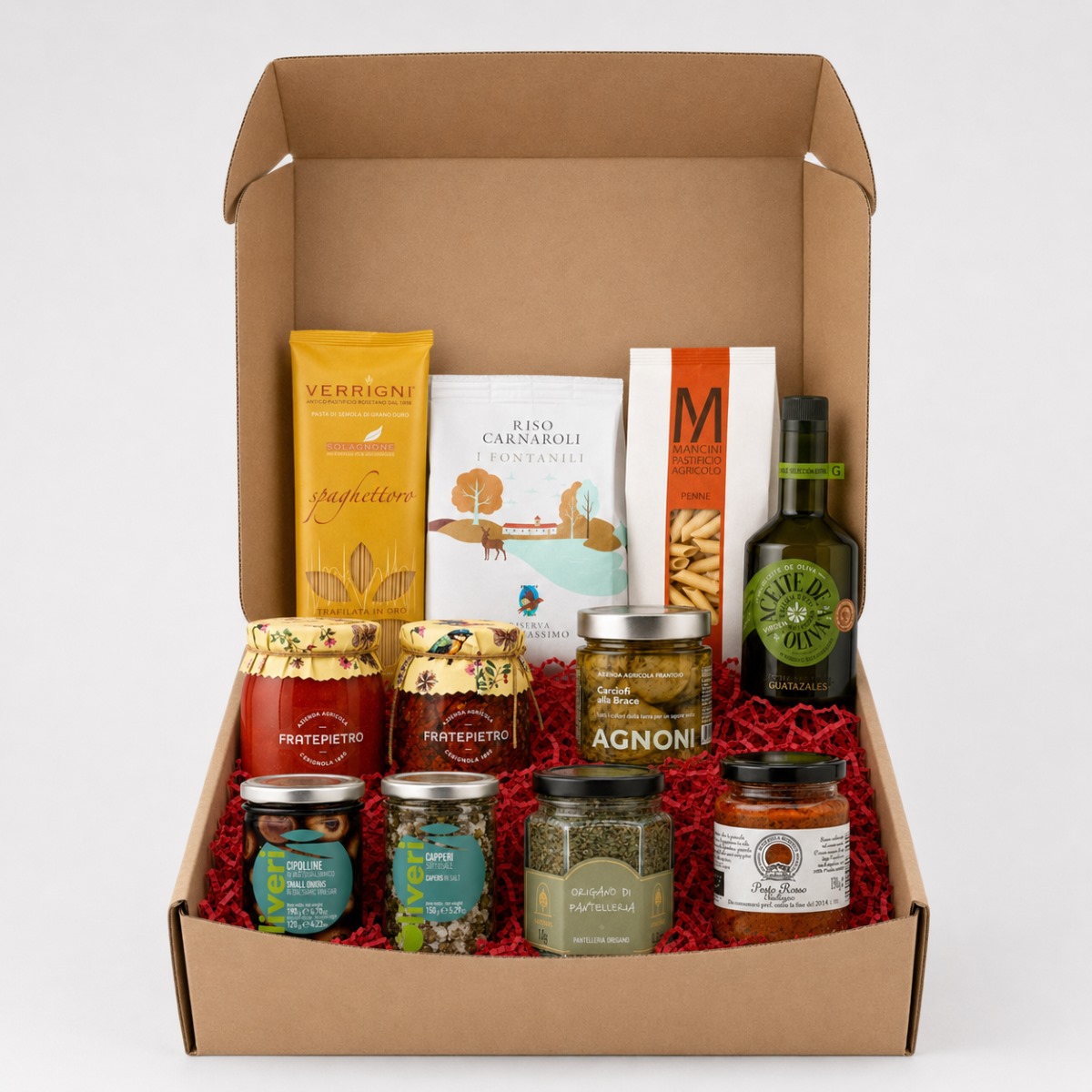 Cesta Vegana Gourmet 100% Vegetal · 11 Productos · Caja Regalo Cesta Vegana Gourmet 100% Vegetal 11 productos en caja regalo con pasta, arroz, AOVE, salsas y conservas vegetales
