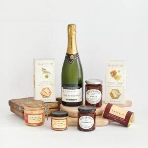 Lote gourmet foie gras con champagne y acompañamientos franceses premium