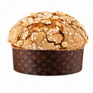 Panettone de Chocolate Roberto Cantolacqua 500 g detalle con cobertura crujiente, azúcar y avellanas