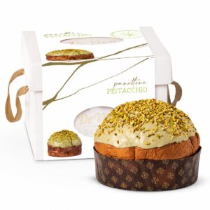 Panettone de Pistacho De Vivo 600 g con cobertura de pistacho y caja regalo