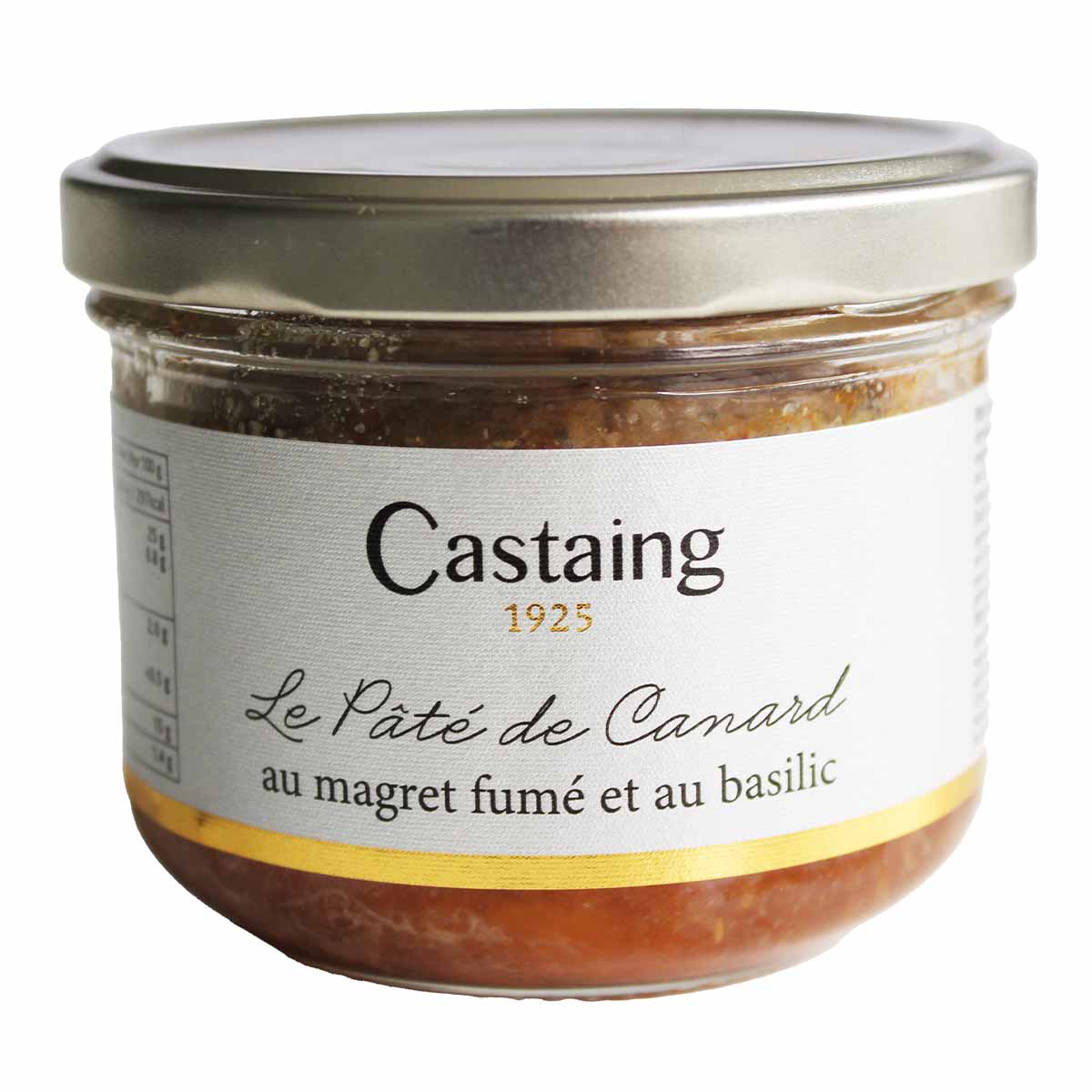 Paté de Pato con Magret Ahumado y Albahaca Castaing 180g Paté de pato con magret ahumado y albahaca Castaing 180g