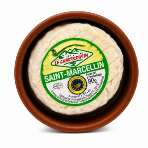 Queso Saint-Marcellin IGP Le Chartreuxin 80 g en terrina de barro