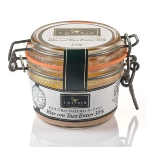 bloc de foie gras de pato con trozos enteros Imperia 130g en lata gourmet