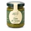 Pesto alla Genovese Bamella 180 g en tarro de cristal sobre fondo blanco
