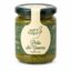 Pesto alla Genovese Bamella 180 g en tarro de cristal sobre fondo blanco