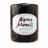 Queso Savel Airas Moniz en pieza entera con envoltorio negro y etiqueta original sobre fondo blanco