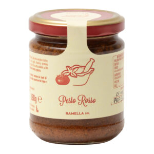 Salsa pesto rosso Ramella 180 g italiana artesanal con tomate seco y aceite de oliva