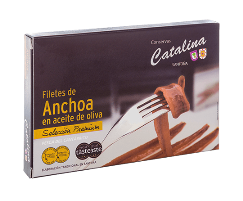 Filetes de Anchoa del Cantábrico en Aceite de Oliva Selección Premium | Conservas Catalina Estuche de filetes de anchoa del Cantábrico en aceite de oliva Selección Premium Conservas Catalina.