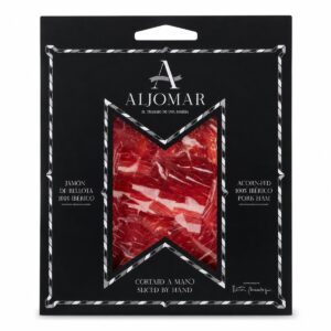 Estuche Martín Berasategui Jamón de Bellota 100% Ibérico Aljomar Corte a Cuchillo 25 sobres vista frontal