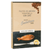 Filetes de anchoa en mantequilla con café Catalina Expreso, conserva gourmet artesanal presentada en estuche.